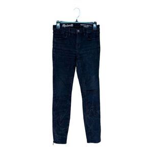 Madewell Skinny Skinny Ankle Zip Denim Jeans‎ Dark Wash Black Women's Size 26